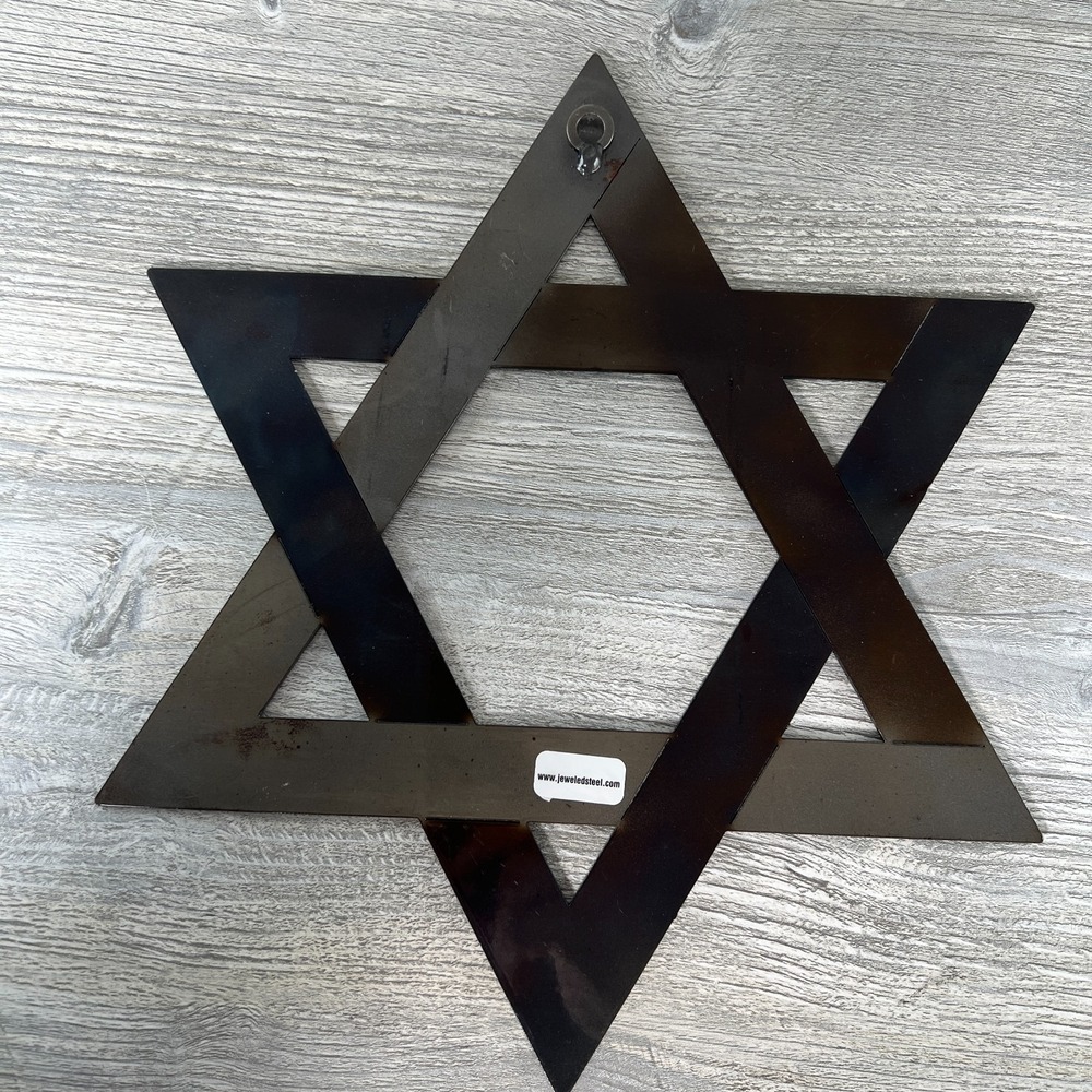 Star of David Wall Art 12" x 12" Polished Textured Jeweled Carbon Steel 2010 - Picture 9 of 12
